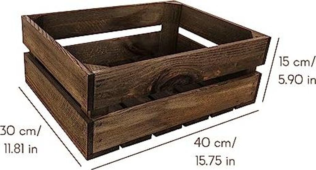 Creative Deco Set 3 x Cassetta in Legno Marrone VENGE 40 x Immagine del prodotto 