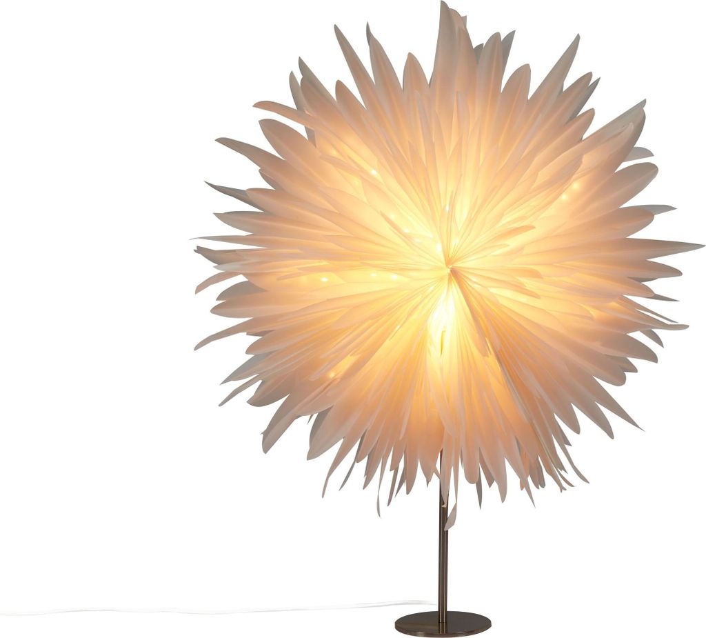 BELIANI Dekorative Lampe Schneeflocke Stern Weiß Papier und Eisen Weihnachten Festliche Dekoration Handgemacht