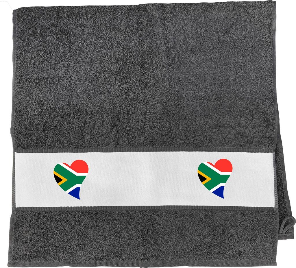Huuraa Handtuch Südafrika Flagge Herz 50x100cm Graphite Baumwolle Handtuch Geschenkidee