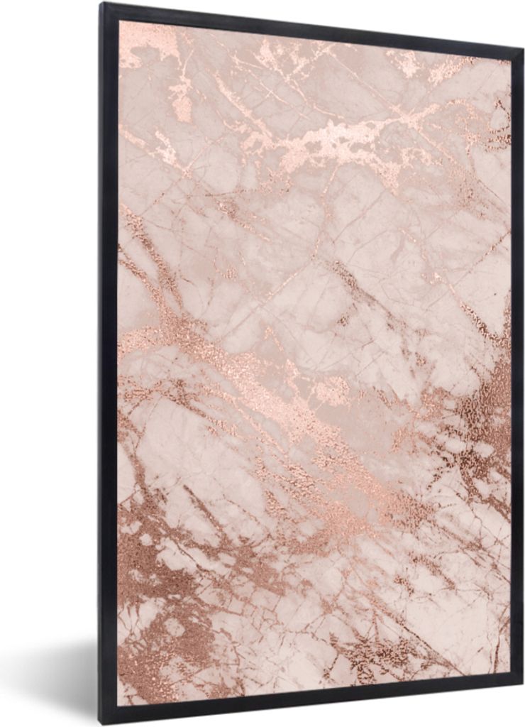 MuchoWow® MuchoWow® Gerahmtes Poster Marmor - Rosa - Luxus Produktbild 