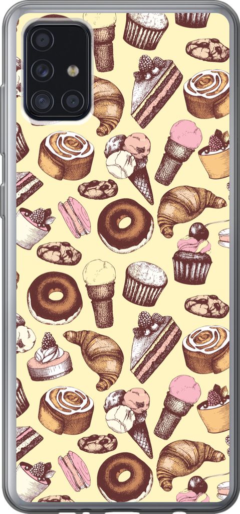 MuchoWow Handyhülle Schutzhülle Hülle für Telefoonhoesje Samsung Galaxy A52 5G Mädchen - Essen - Kuchen - Muster - Mädchen - Kinder - Mädc...