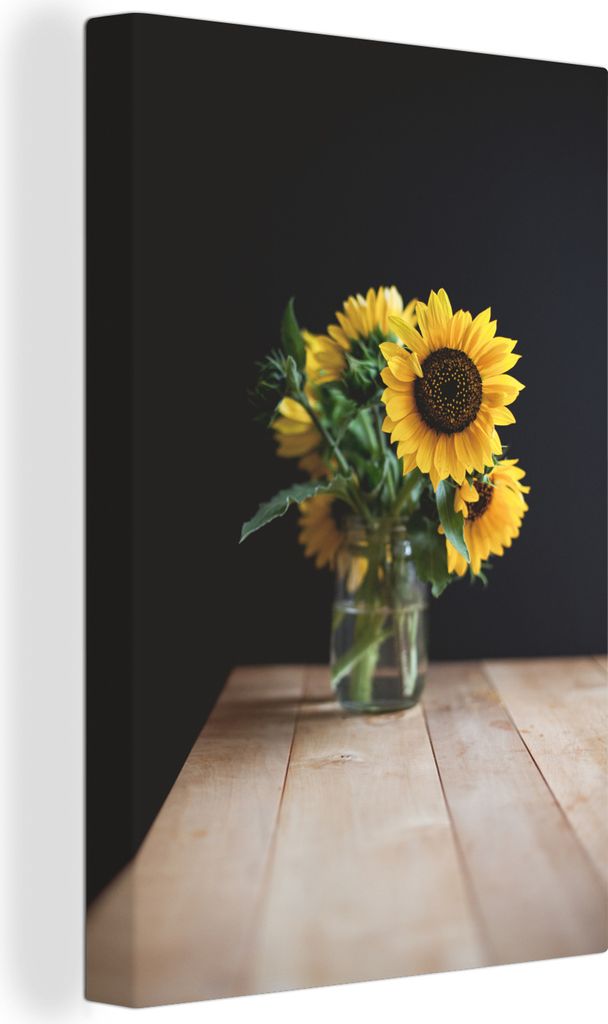 OneMillionCanvasses - Leinwandbilder - 90x140 cm, Blumen - Sonnenblumen - Strauß, Wandbilder Kunstdruck Wanddekoration - Wandschmucke - Schlafzi...