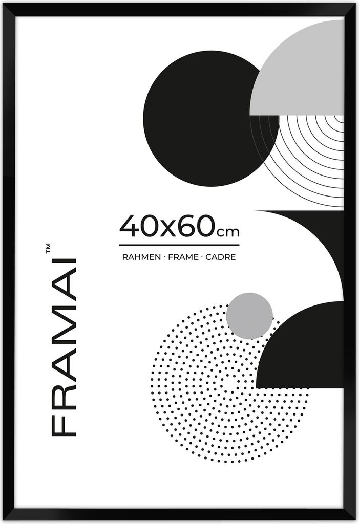 Cornice FRAMAI® 40x60 cm, MDF nero, cornice ecologica con Immagine del prodotto 