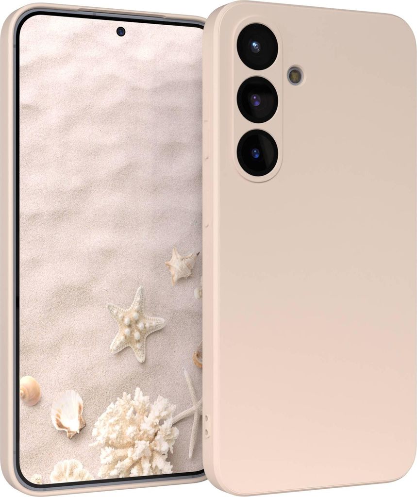 EAZY CASE - TPU Hülle für Samsung Galaxy S25, TPU Case stoßfeste Handyhülle, weiches Cover mit Kameraschutz, Silikonhülle in Natur