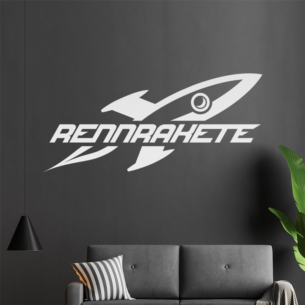 KIWISTAR Rennrakete - Rakete Mars Mond Speed Wandtattoo in 6 Größen - Wandaufkleber Wall Sticker - Dekoration, Küche, Wohnzimmer, Schlafzimmer, ...