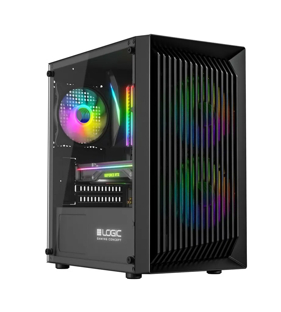 Logic Atos ARGB Boîtier PC Micro-ATX Mini Tour USB 3.0 Châssis Noir - 8
