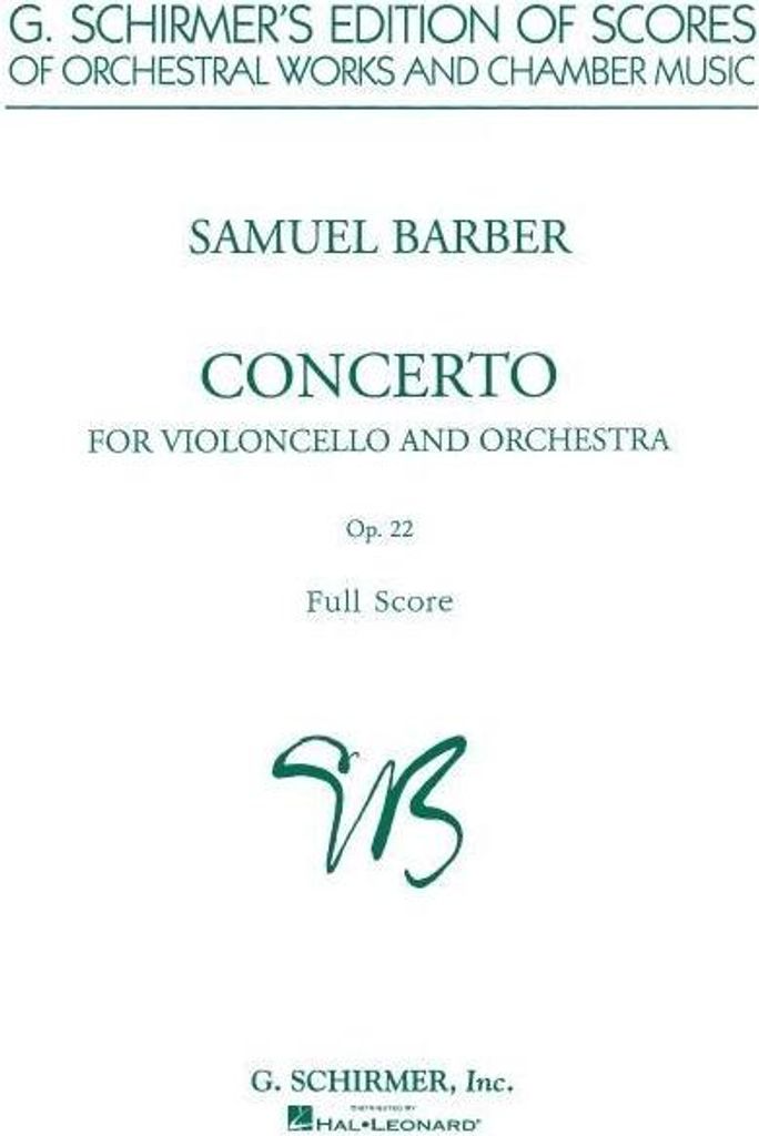 Cello Concerto, Op. 22: Study Score