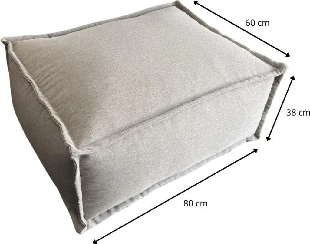 Chauffeuse méridienne effet lin beige pour canapé modulable 80x60 - 5