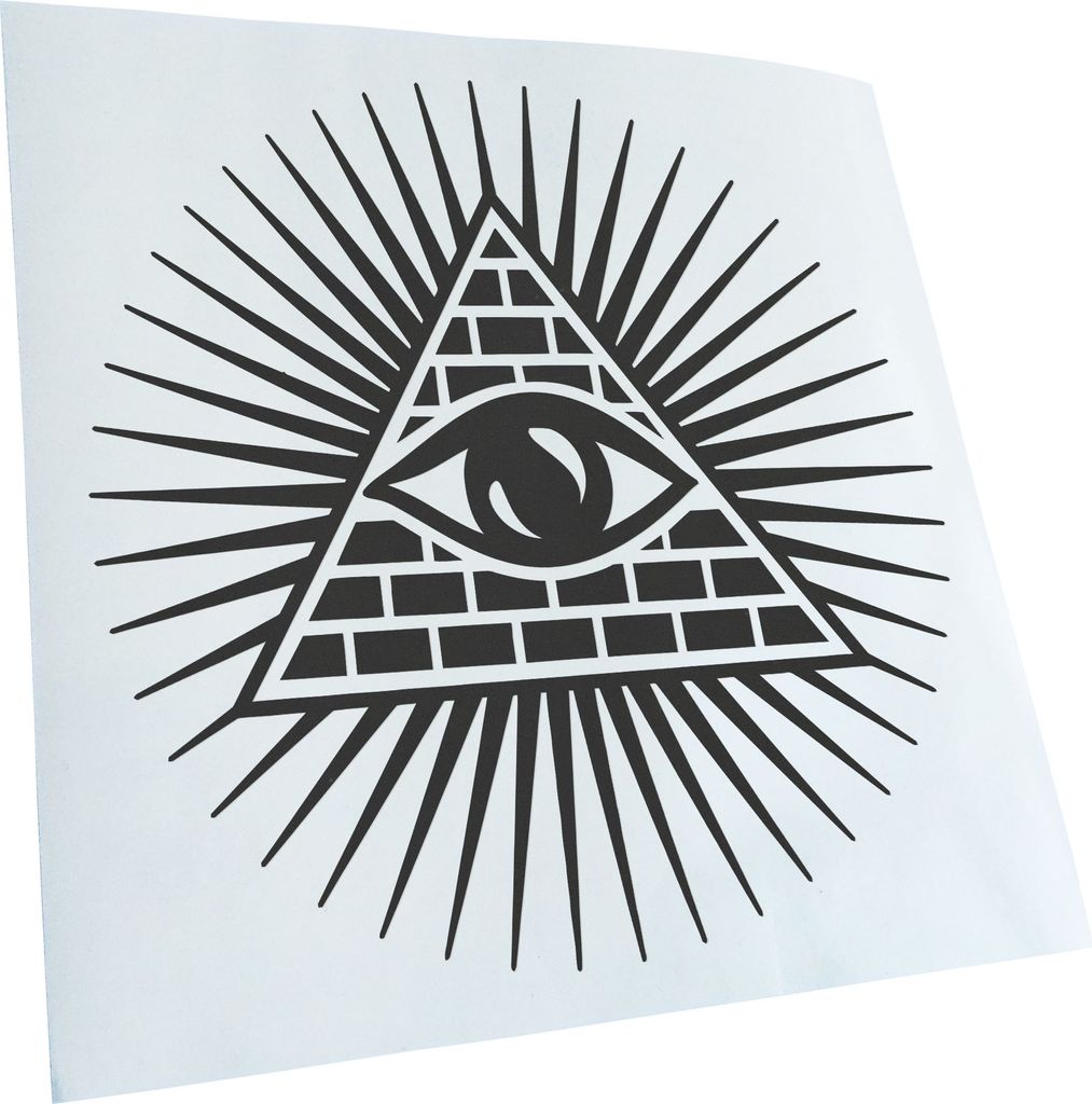Kiwistar - Autoaufkleber - Auge der Vorsehung II - Dunkelgrau - 60x60cm - Aufkleber für Auto, Laptop, Fahrrad, LKW, Motorrad mehrfarbig JDM Decal ...