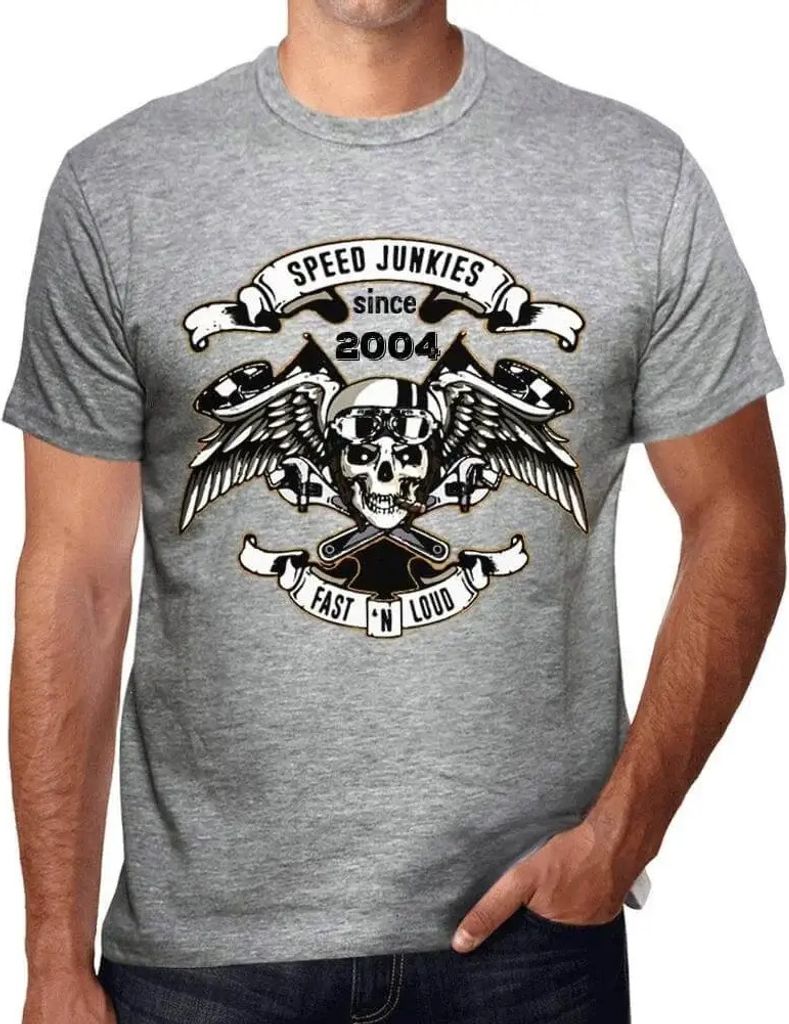 Herren Grafik T-Shirt Schnelle und laute Geschwindigkeitsjunkies seit 2004 – Fast and Loud Speed Junkies Since 2004 – Geschenk 20. Geburtstag