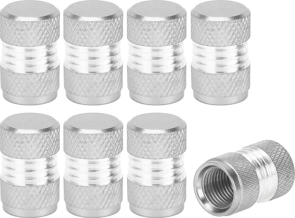 Reifenventilkappen 10x16MM Autoreifenventilkappe aus Aluminiumlegierung Silberton für Auto Motorrad LKW Anti-Crash-Reifenventilabdeckung Ventilkap...