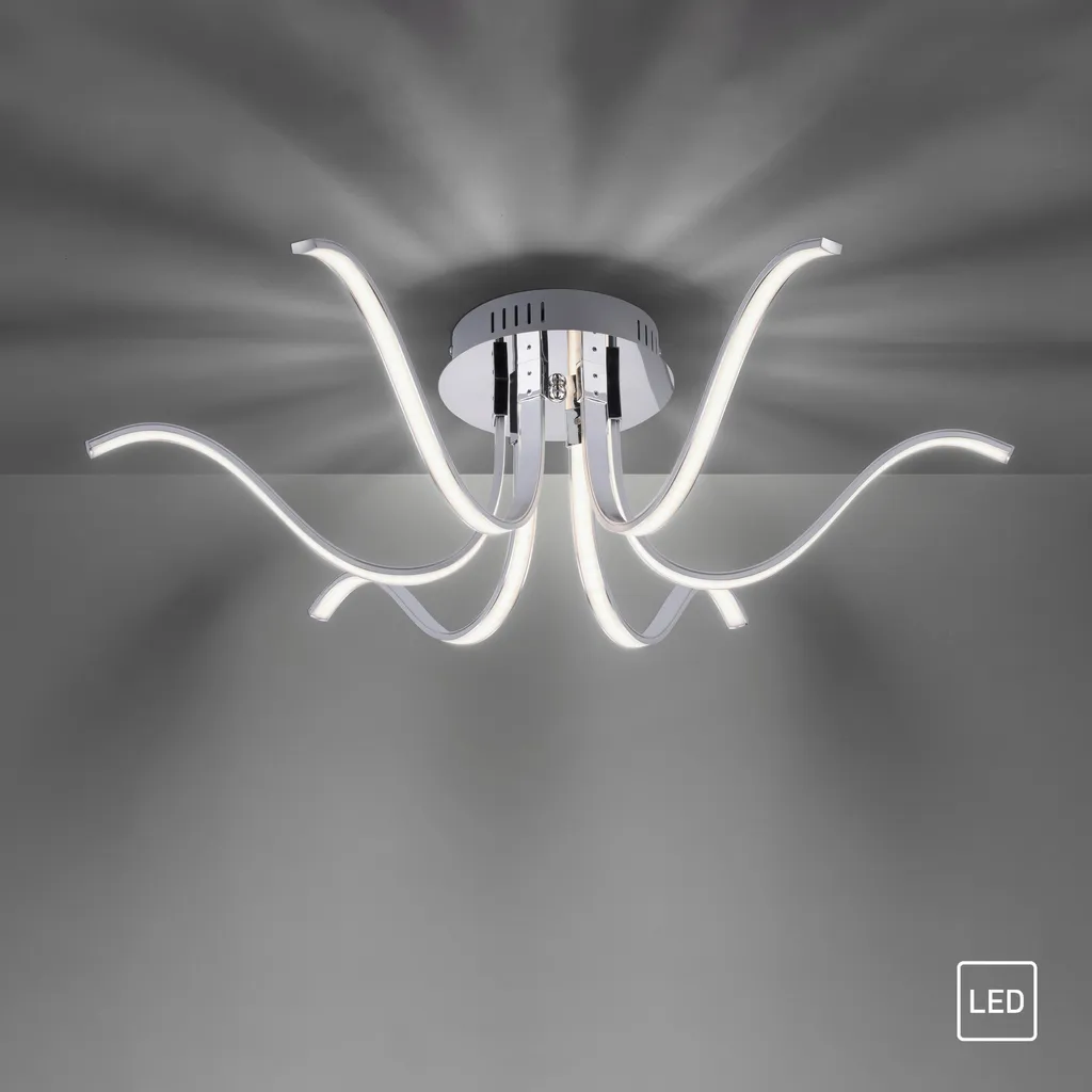 Plafonnier LED Design Courbe VALERIE en Métal, Éclairage 6 Branches - 8