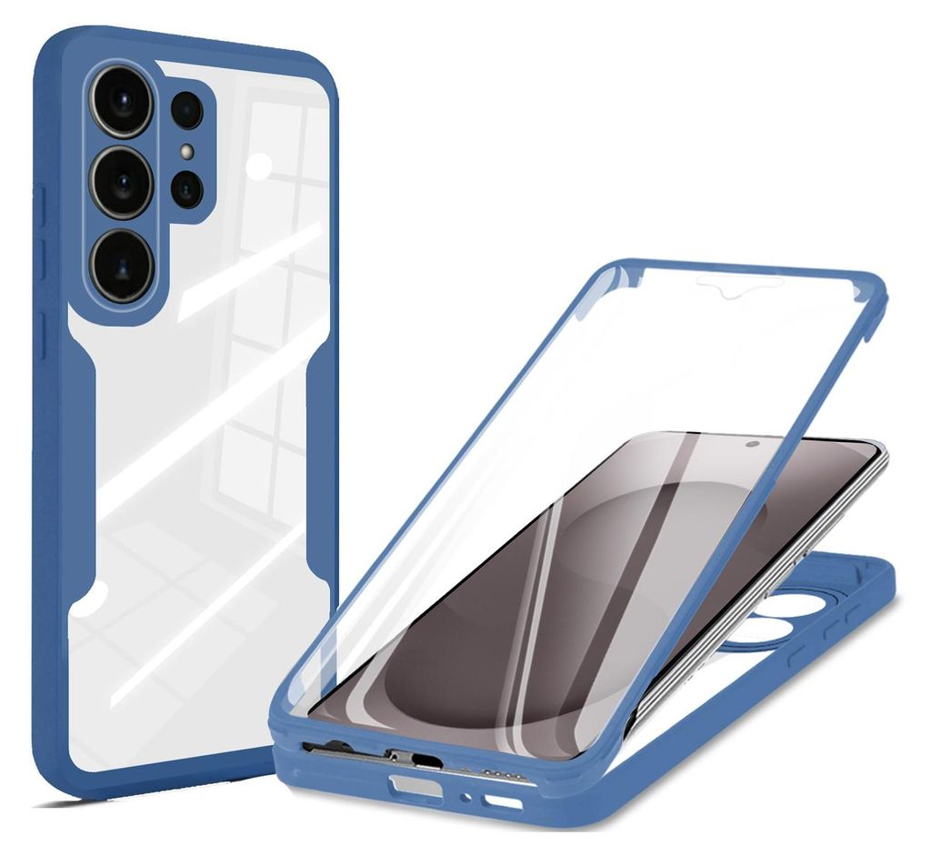 360° Grad Hülle für Samsung Galaxy S26 Ultra vollschutz mit Integriertem Displayschutz Blau