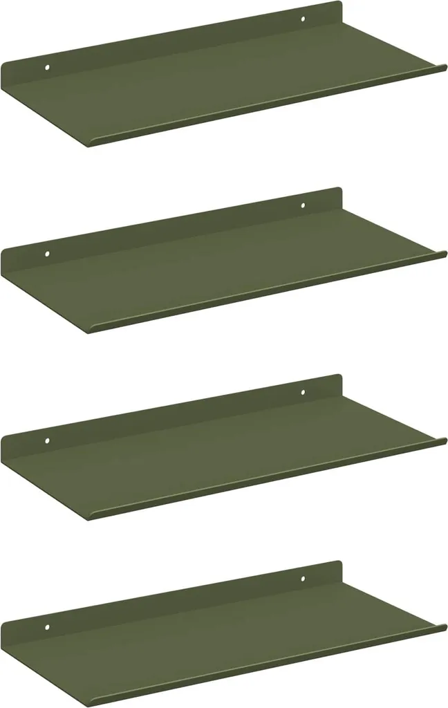 Mensole vidaXL Verde Oliva: 4 Pezzi di Puro Stile Moderno a Parete