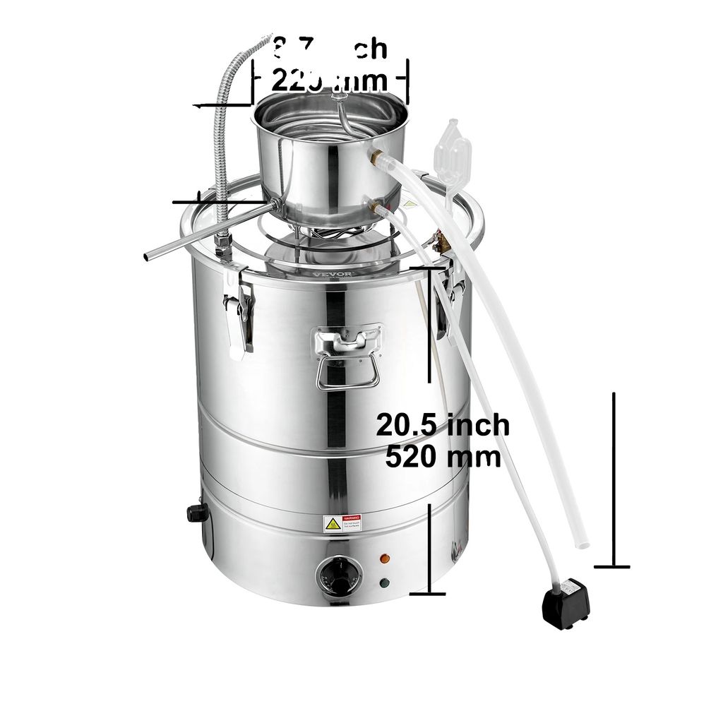 50L Alcool distillé, chauffage électrique 2800W, acier Image du produit 