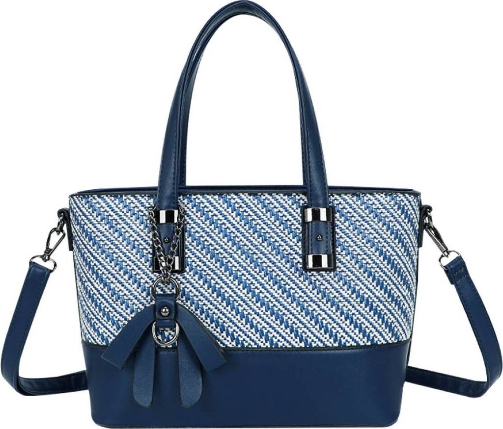 Gallantry, Drucktasche für Damen mit Fransen und Schultergurt, Blau