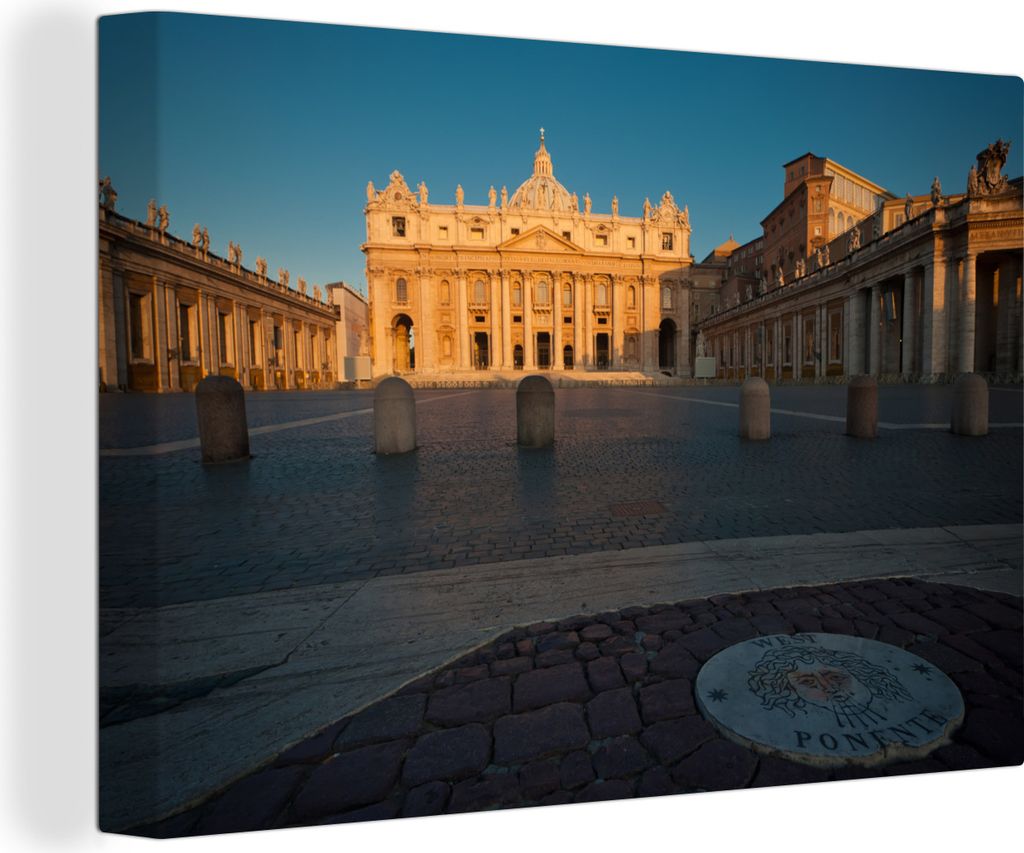 OneMillionCanvasses - Leinwandbilder - 140x90 cm, Der Petersplatz in Rom, Wandbilder Kunstdruck Wanddekoration - Foto auf Leinwand - Gemälde auf...