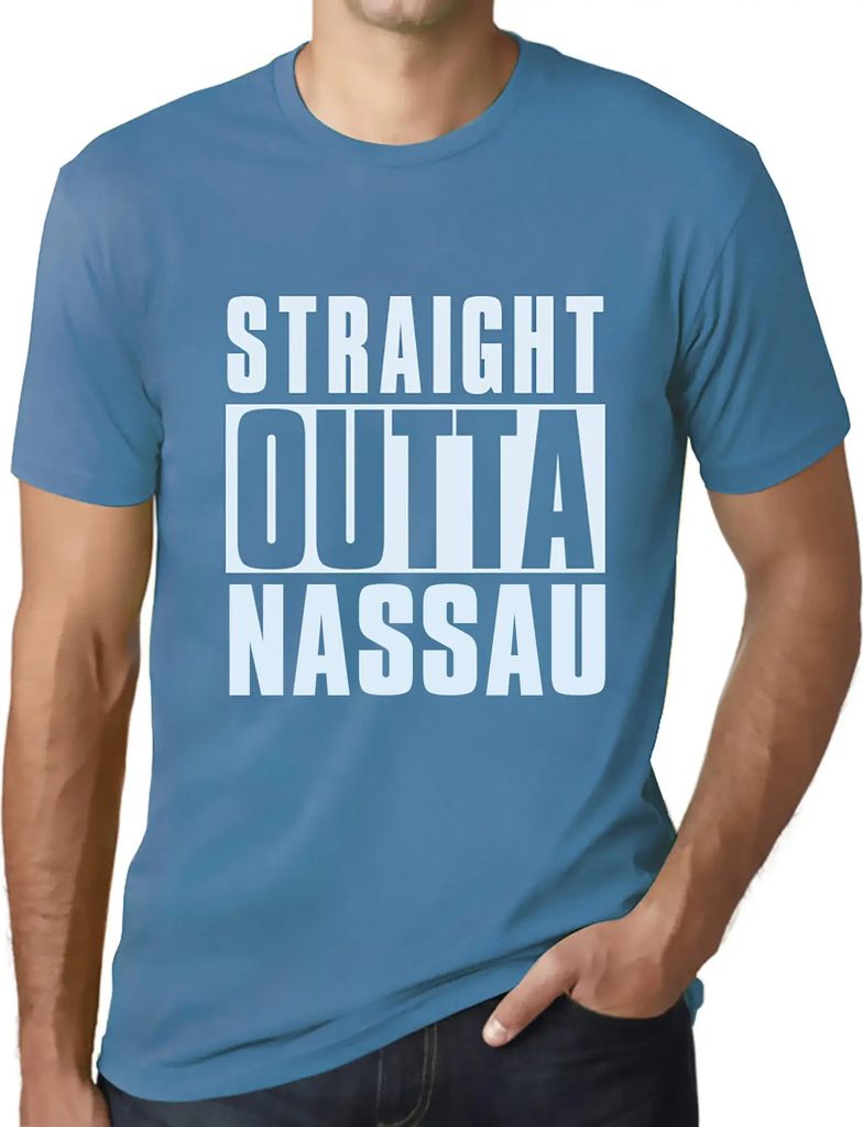 Herren Grafik T-Shirt Straight Outta Nassau Öko-Verantwortlich Vintage Jahrgang Kurzarm Lustige Druck Geburtstag Geschenk Mann