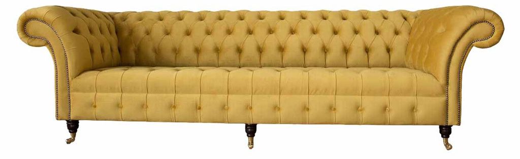 Chesterfield Textil Polster Luxus Sofa Design Couch Sofa 4 Sitzer Neu