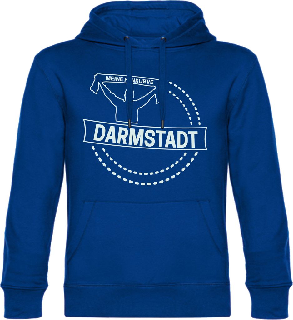multifanshop Kapuzen Sweatshirt - Darmstadt - Meine Fankurve, blau, Größe M