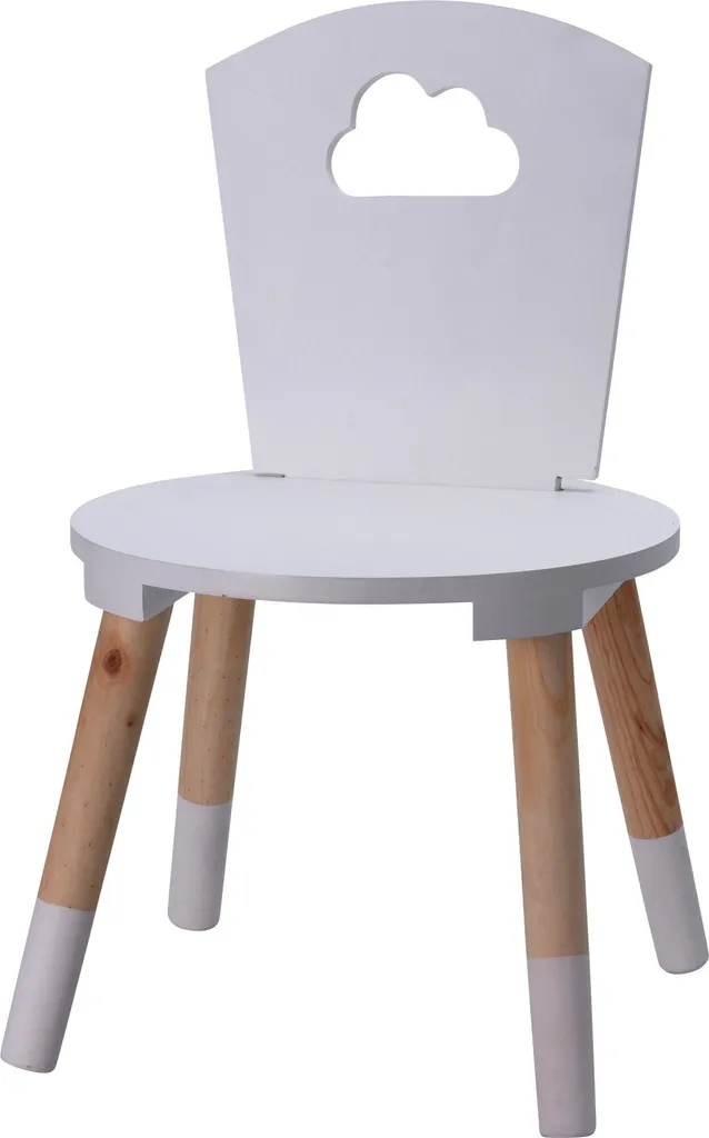 H&S Collection Chaise pour enfant 32x32x50 cm Blanc en Bois Robuste