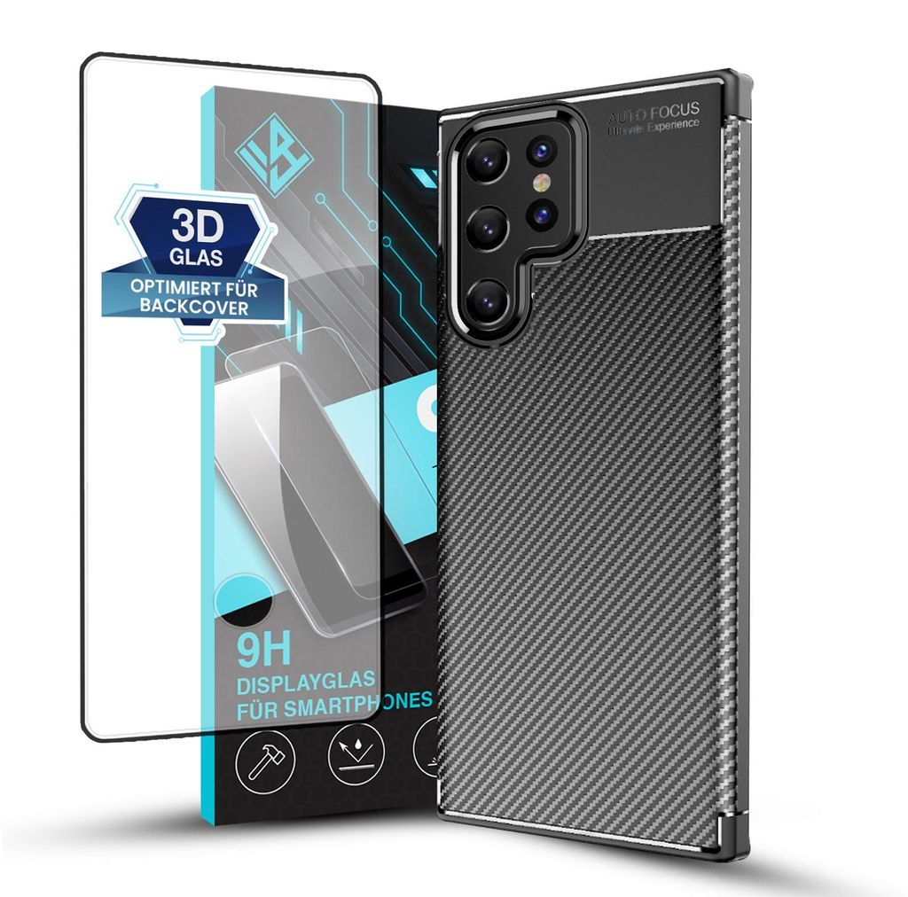 Handy Hülle für Samsung Galaxy S22 Ultra mit 9H Displayglas Produktbild 