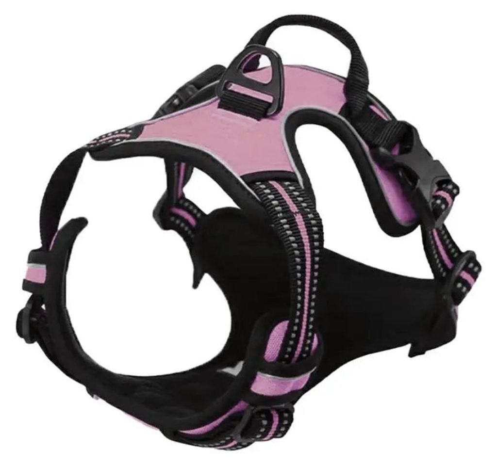 Hundegeschirr Dog Brustgeschirr No-Pull Einstellbar Gepolstert Powergeschirr für Hunde kleine / mittlere / große / Hunde.Farbe:Rosa,Größe:M