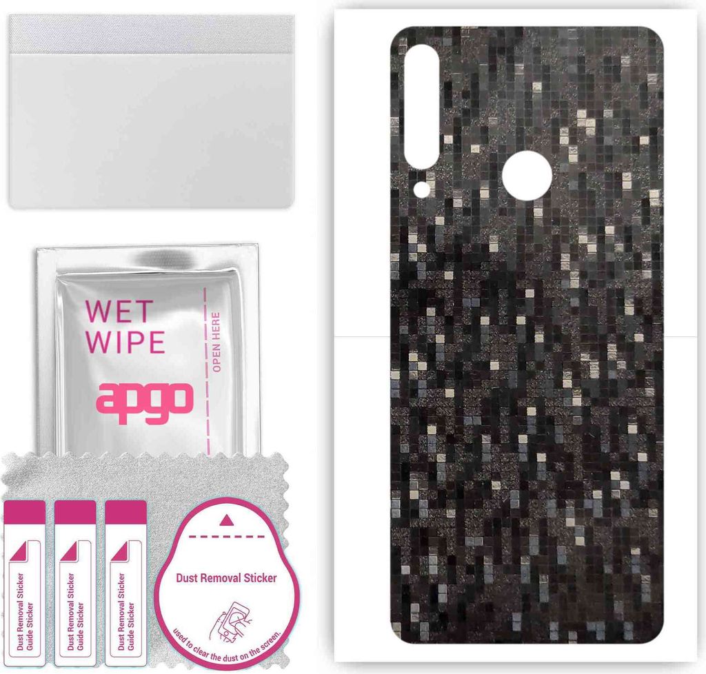 apgo Rückseite Schutzfolie, Skin, kompatibel mit Huawei Y6p, Hinten Displayschutzfolie aus Vinylfolie, kratzfest, einfache Montage - Carbon Black ...