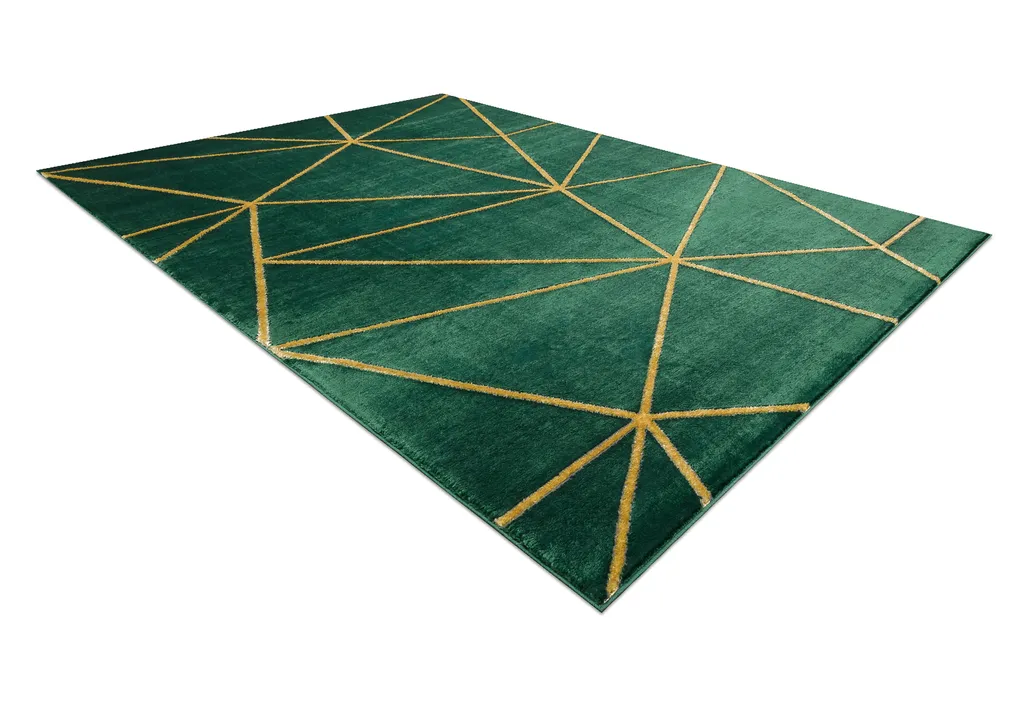 Tapis EMERALD 1013 Glamour Vert Bouteille et Doré Géométrique 160x220 - 4