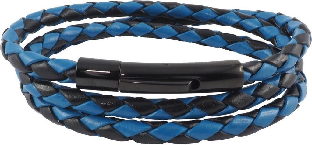 Lederkette Lederband 6 mm Herren Halskette Schwarz / Blau Produktbild 