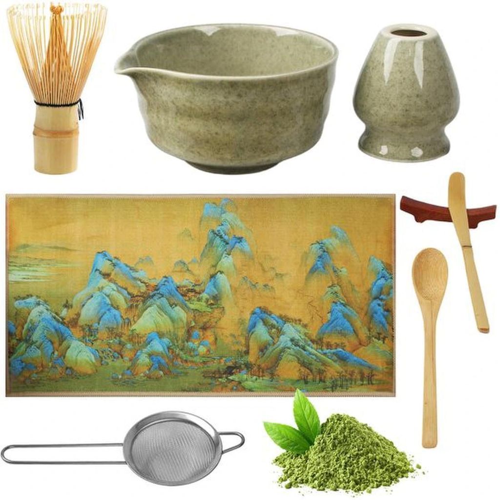 Traditionelles Matcha-Tea-Set aus Porzellan, 8-teilig, Japanisch-Design
