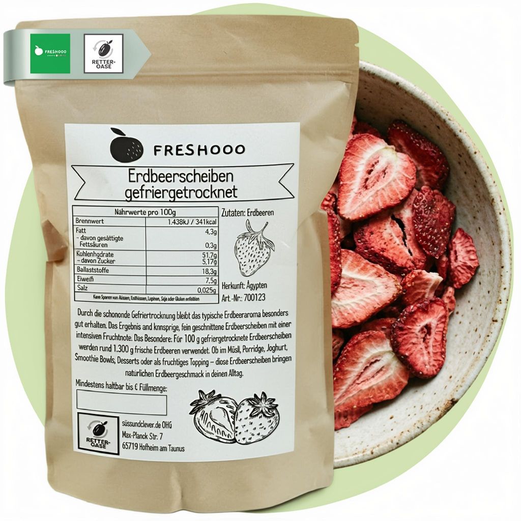 freshooo | Erdbeerscheiben gefriergetrocknet | 1,0 kg (5 x Produktbild 