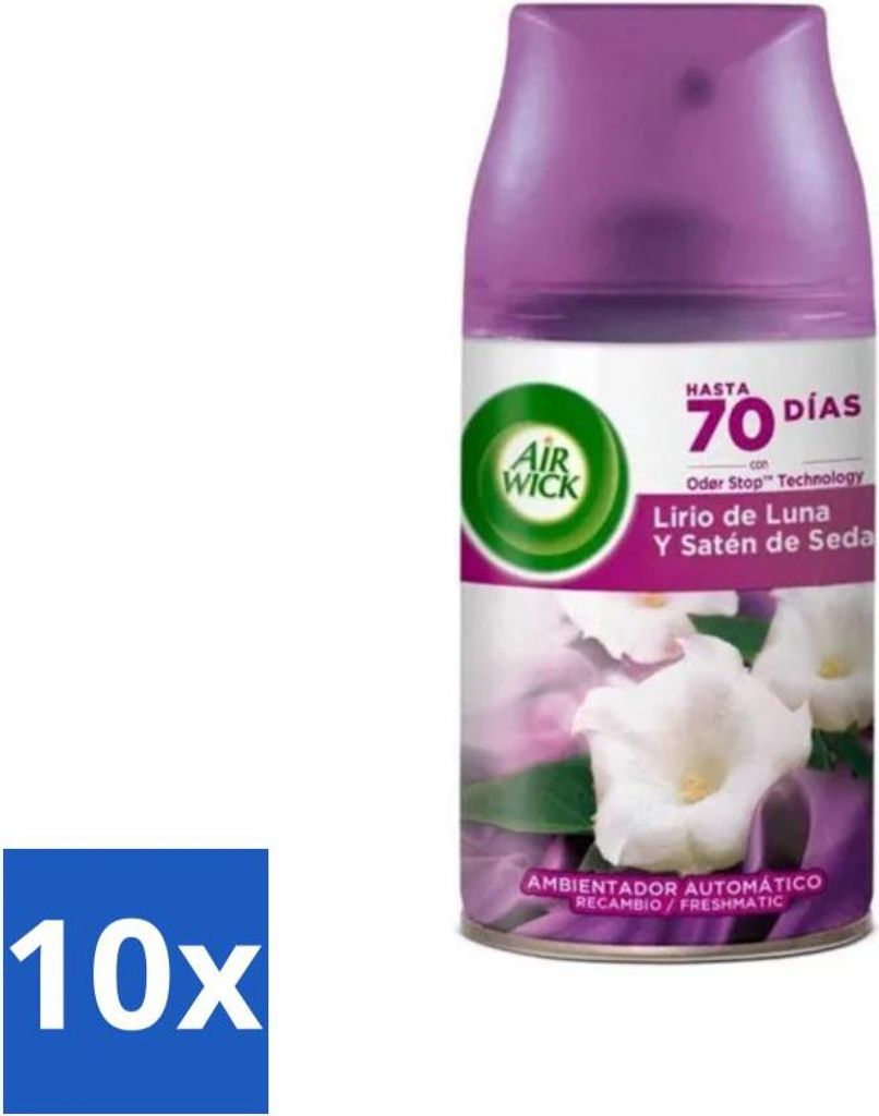 Air Wick - Lufterfrischer Nachfüller - Mondlilie - Automatisches Spray - 250 ml - Vorteilspack - 10 Stücke