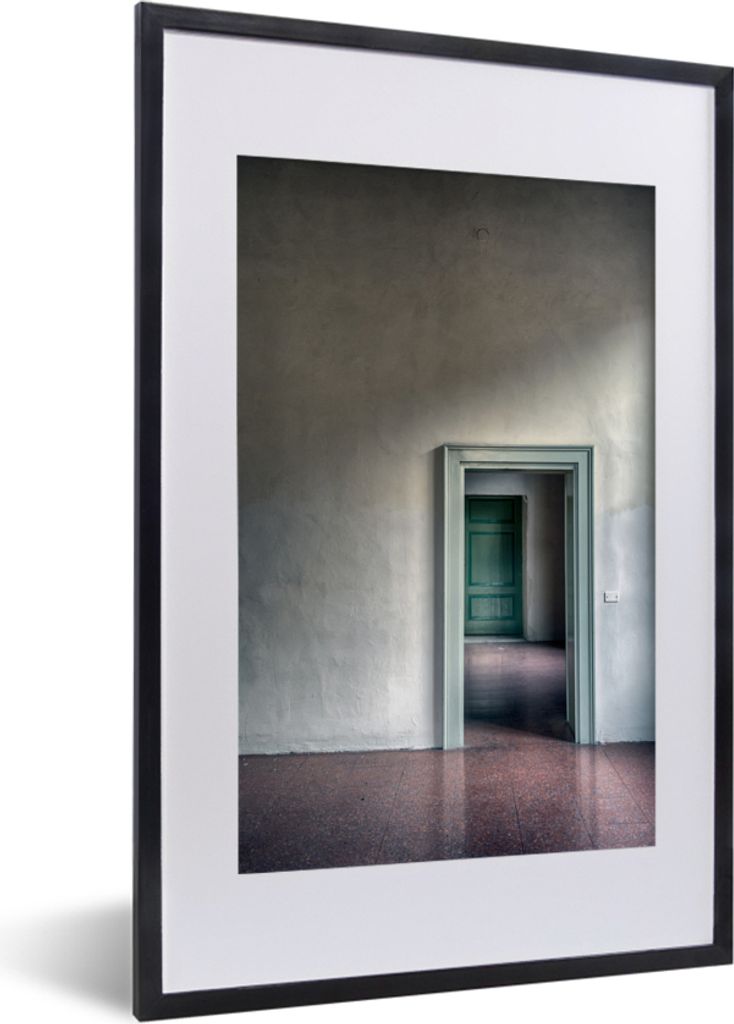 MuchoWow Gerahmtes Poster Architektur - Haus - Tür - Abstrakt 40x60 cm - Poster mit Schwarzem Bilderrahmen Wandposter Rahmen Foto Bilder - Poste...