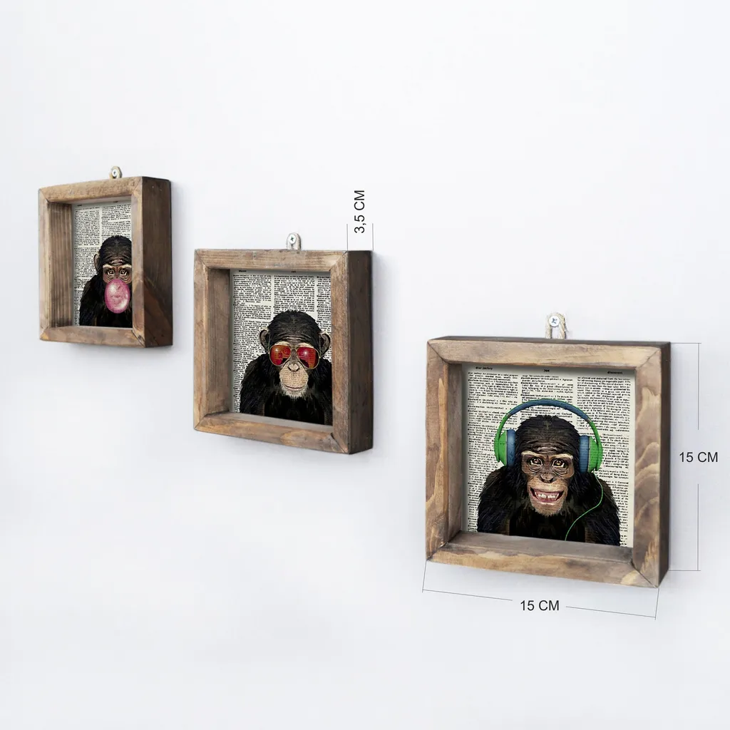 Tableau Wallity Multicolore en MDF Robuste 15x15 cm Haute Qualité - 3