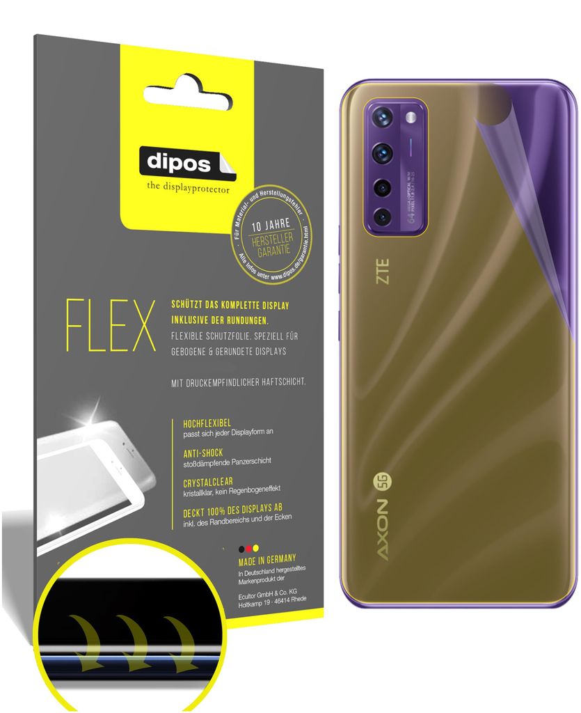 3x ZTE A20 5G Rückseite Schutzfolie Folie, 100% Produktbild 