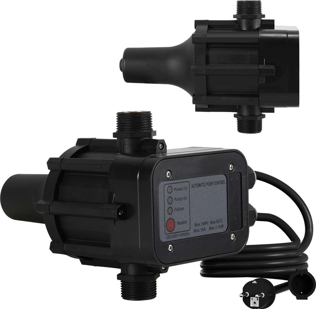 TolleTour Pumpensteuerung Druckregler Presscontrol Watertech Druckwächter bis 1.1kw schwarz mit kabel