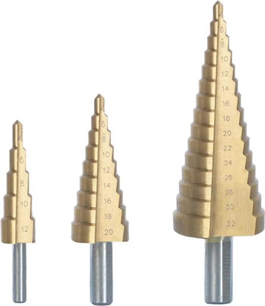Foret étagé HSS Ribitech PRFEX3 lot de 3 pièces avec revêtement robuste