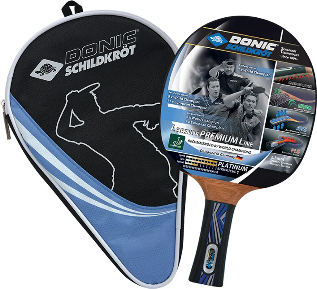 Raquette de ping-pong Schildkröt en carbone et bois Legends