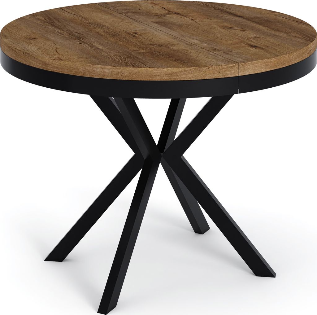 Runder Ausziehbarer Esstisch - Loft Style Tisch mit Produktbild 