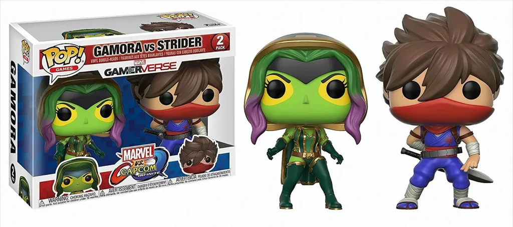 Figurine Pop de jeu Marvel vs Capcom Gamora vs Strider pour bureau