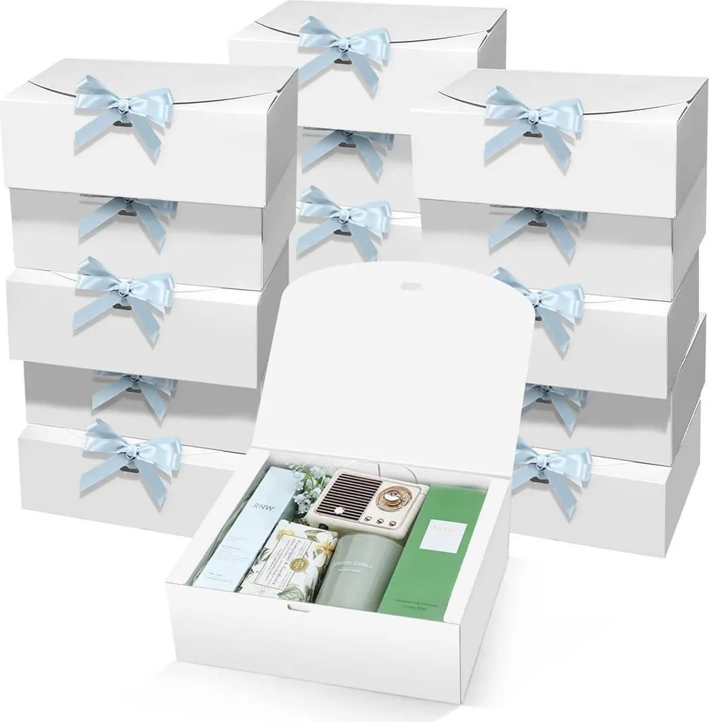 Boîtes Cadeaux Rigides Blanches 25x20x10 cm pour Fêtes et Aïd LATERN