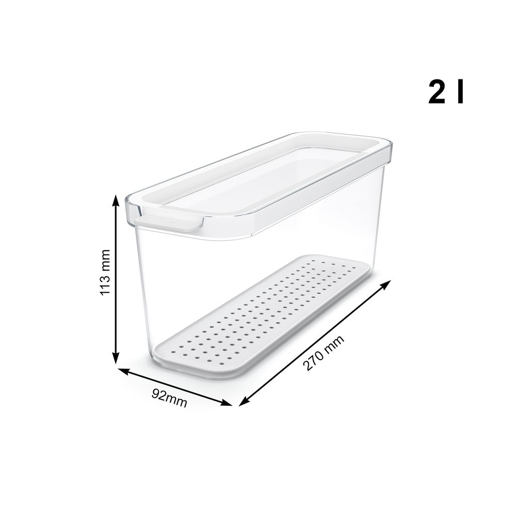 Frischhaltedose - Transparent - Weiß - Kunststoff - 2000 ml Produktbild 
