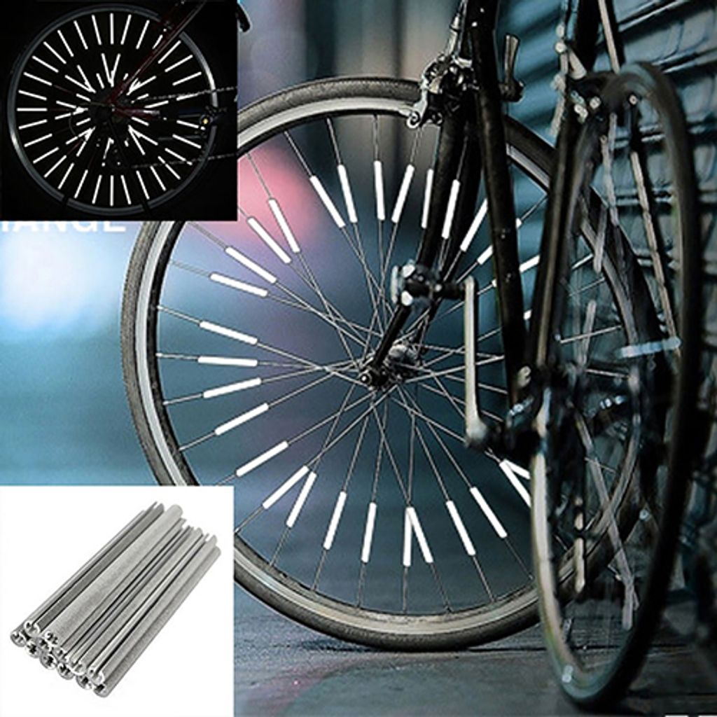 12 Stücke Fahrrad Rad Felge Speichen Warnlicht Reflektierende Streifen Reflektoren