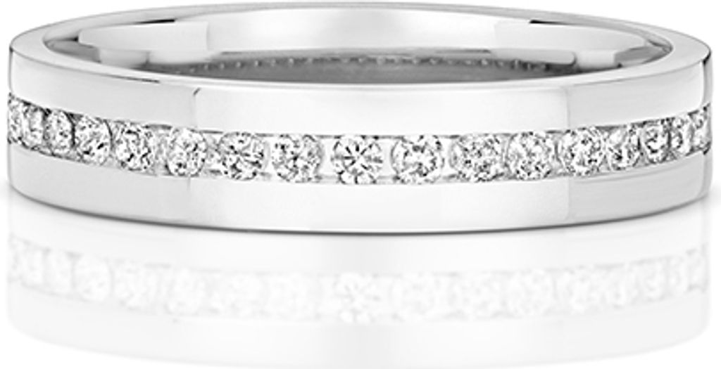 Funkelndes Feuer 9 Karat (375) Weißgold Halb Eternity Damen - Diamant Ring Brillant-Schliff 0.27 Karat H - I1 I2, 53 (16.9); TRS318979KWRSM