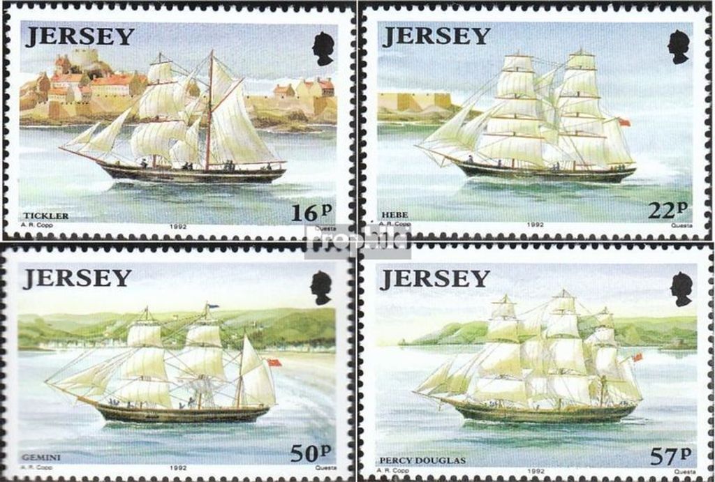 Briefmarken GB - Jersey 1992 Mi 577-580 (kompl.Ausg.) postfrisch Schiffbau