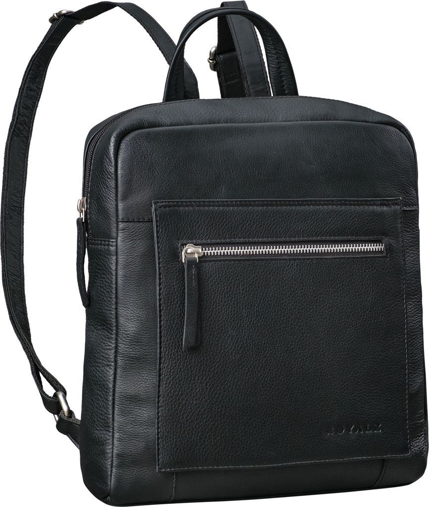 ROYALZ "Nebraska" Vintage Damen Rucksack klein Echt Leder Cityrucksack Modern Echtleder Tagesrucksack für DIN A4 Dokumente 12.9 Zoll Tablet