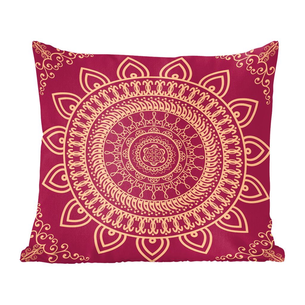 MuchoWow Zierkissen Sofakissen Wohnzimmer Dekokissen 50x50 cm Mandala-Symmetrie - Komfort - Sofakissen
