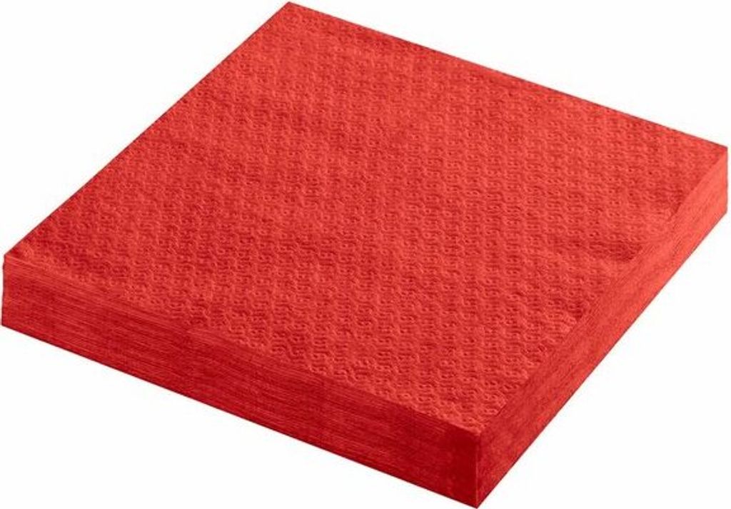 1000x Servietten Prägeservietten 1-lagig 33 x 33 cm rot