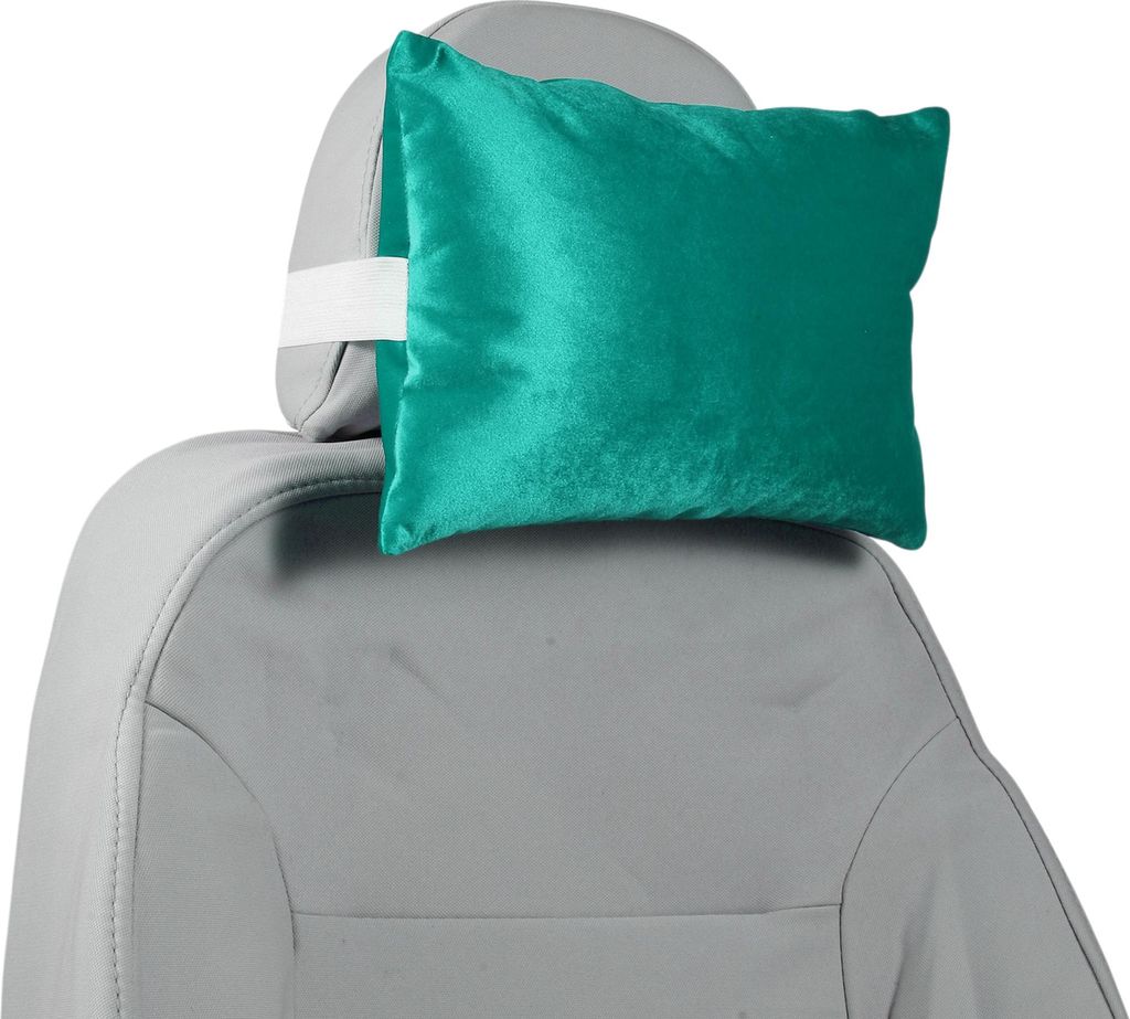 Auto Kopfstütze Kissen Ergonomisches Komfortables Nackenstütze Kissen Italienischer Samt/Gedächtnisschaum Einstellbare Breite Grün 1Stk für Fa...